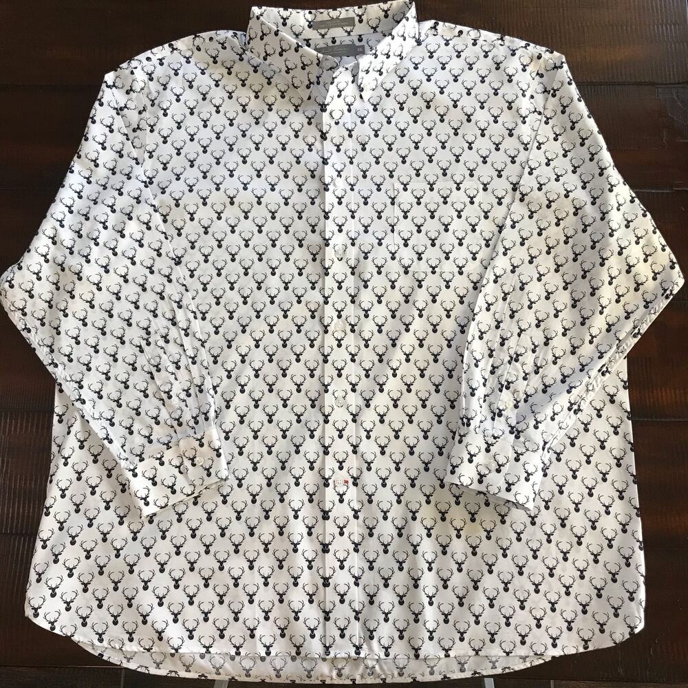 Daniel Cremieux Signature Collection Mens  Button Down Deer Hunter Antler Sz XXL